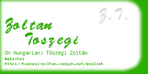 zoltan toszegi business card